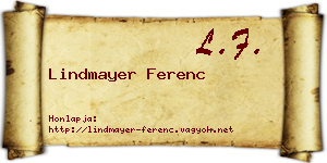 Lindmayer Ferenc névjegykártya