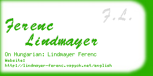 ferenc lindmayer business card